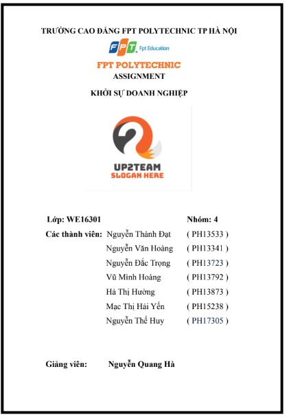 ASM Khởi Sự Doanh Nghiệp Up2Team