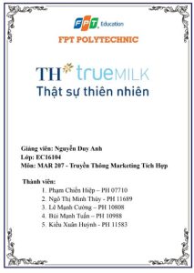 ASM Xây Dựng Chiến Lược Marketing Tích Hợp Cho TH True Milk