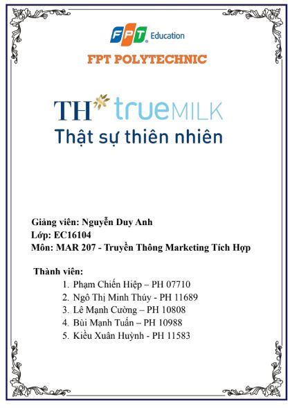 ASM Xây Dựng Chiến Lược Marketing Tích Hợp Cho TH True Milk