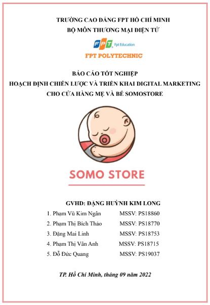 Dự Án Tốt Nghiệp Digital Marketing Cửa Hàng Mẹ Và Bé Somo Store