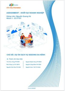Chia Sẻ Assignment Khởi Sự Doanh Nghiệp Dự Án Dịch Vụ Seeding Đa Kênh