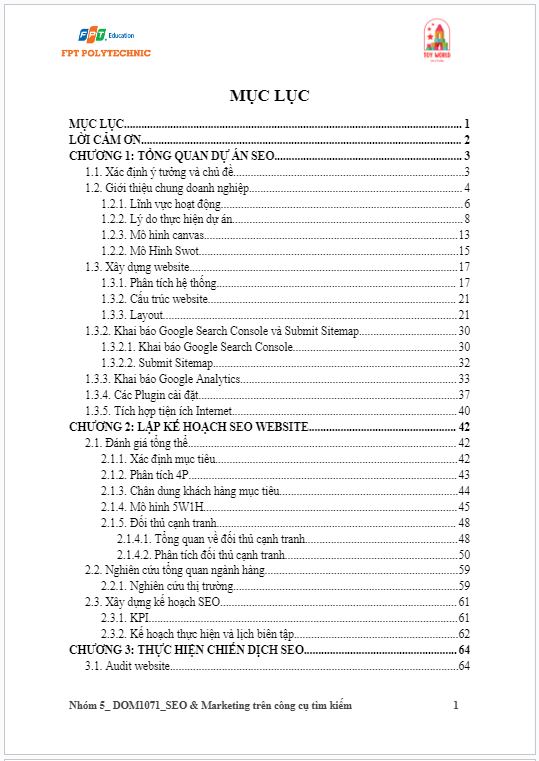 Tài liệu SEO & Marketing trên công cụ tìm kiếm của Nhóm 5
